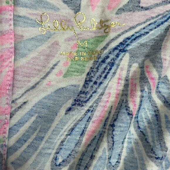 Lilly Pulitzer Aron Shift Dress Size M Green Tiger Sunrise - Picture 4 of 7